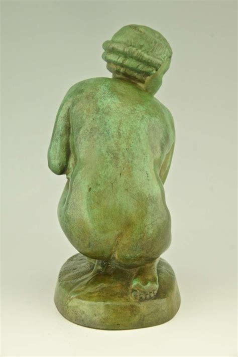 Art Deco Bronze Of A Kneeling Nude By Lucien Alliot At StDibs