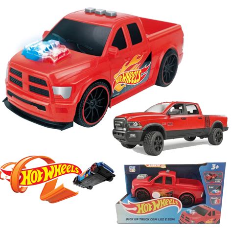 Carrinho Hot Wheels Pick Up Dodge Ram Vermelho C Luz E Som Shopee Brasil