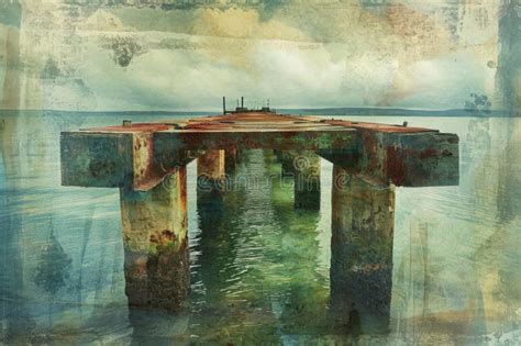 Evocative Abandoned Pier Art Generate Ai Stock Image Image Of Bird