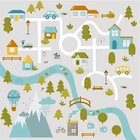 Simple City Map For Kids