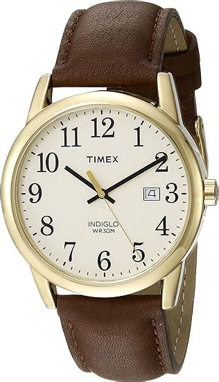 Timex Men S TW2P75800 Easy Reader Gold Tone Brown Leather Strap Watch