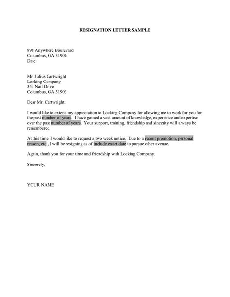 Fascinating Appreciative Resignation Letter Template Resignation Letter Sample How To Write A