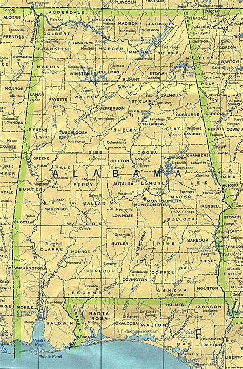 Alabama Map And Alabama Satellite Images