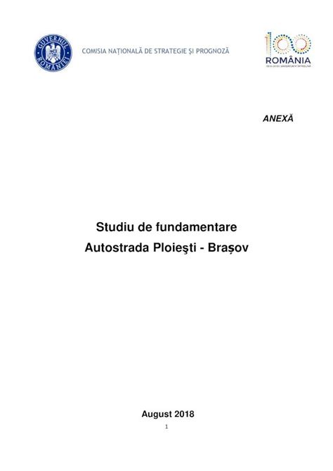 PDF Studiu de fundamentare Autostrada Ploie şti Bra șov Aceasta