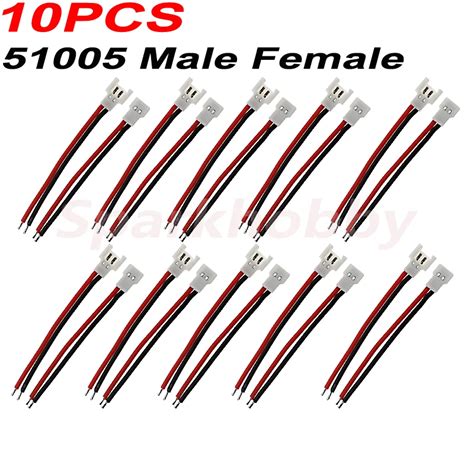 10 Pcs 51005 1s Lipo Battery Balance Charger Cable Molex 51005 Male Female Plug 2 0mm