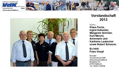 Vorstandschaft 2013 Sozialverband VdK Rheinland Pfalz