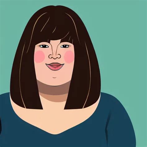 Chubby 30 Year Old Brunette Woman With Straight Hair Stable Diffusion