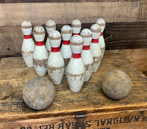 Antique Bowling Game Vintage Arcade Carnival Rustic Wood | Etsy