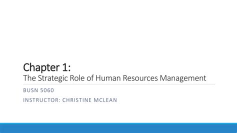 Chapter Strategic Hrm