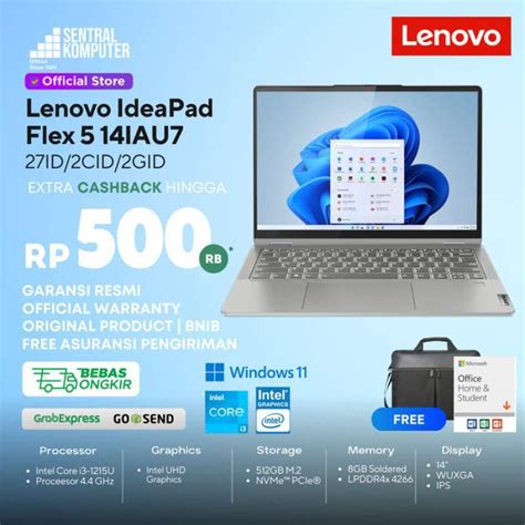 Jual Lenovo Ideapad Flex 5 14iau7 I3 1215u 8gb 512gb Ssd Win 11ohs Di