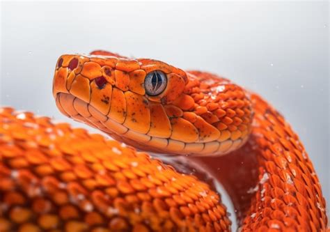 Um Close Up De Uma Cobra Vermelha E Amarela Foto Premium