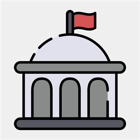 Icon Government Building Elements Icons In Filled Line Style Good For Prints Web Posters