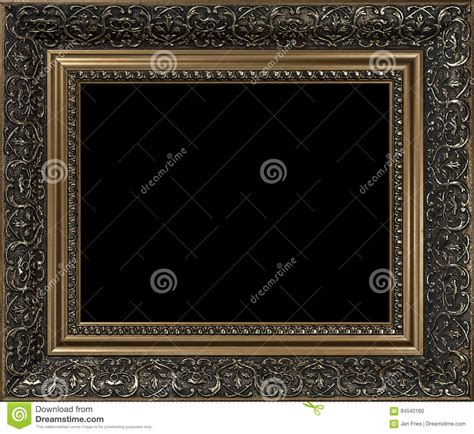 Moldura Para Retrato De Madeira Dourada Vazia Decorativa Foto De Stock