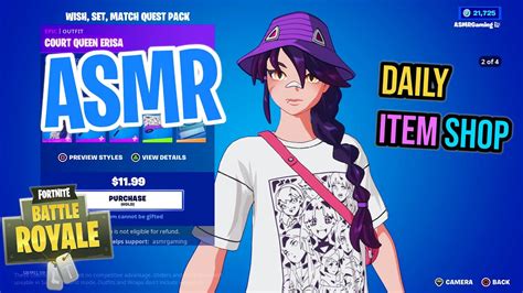 Asmr Fortnite New Court Queen Erisa Skin Daily Item Shop 🎮🎧 Relaxing Whispering 😴💤 Youtube