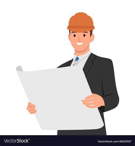 Young Businessman Engineer Developer Holding Vector Image