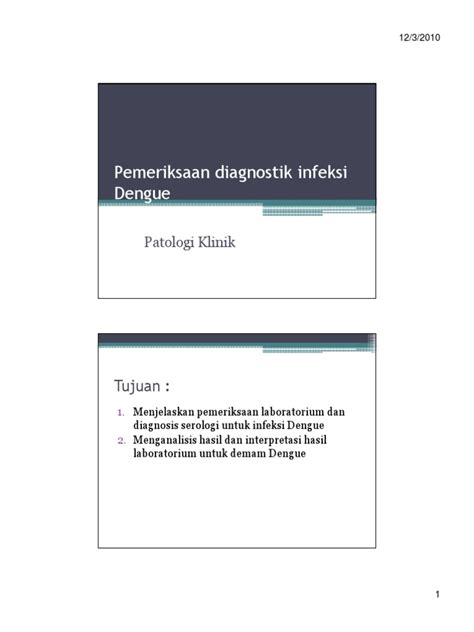 PDF Tmd 176 Slide Pemeriksaan Diagnostik Infeksi Dengue DOKUMEN TIPS