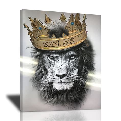 Buy Emmarick Lion Head Wall Decor Black And White Lion With Crown