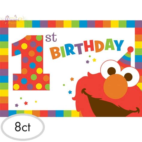 Elmo 1st Birthday Party Invitations Pack Of 8 Elmo Party Supplies