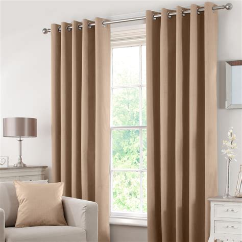 Dunelm Solar Brown Blackout Eyelet Curtains Size 284 X 228 Cm