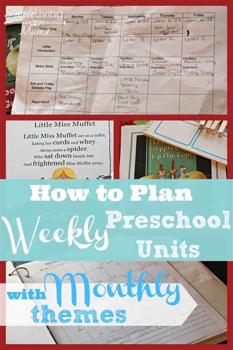 How To Plan Weekly Preschool Units With Monthly Themes Simple Living Mama