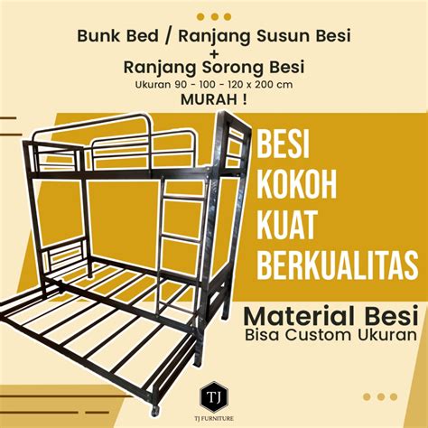 Jual Ranjang Besi Susun Sorong Tempat Tidur Divan Besi Bunk Bed