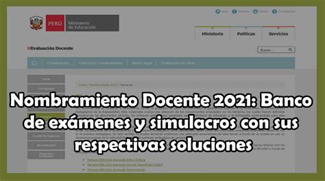 Nombramiento Docente 2021banco De Exámenes Y Simulacros Con Sus Respectivas Soluciones Mathtic