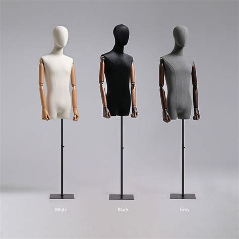 Half Body Black Gray White Male Mannequin Torso Stand Shop Window