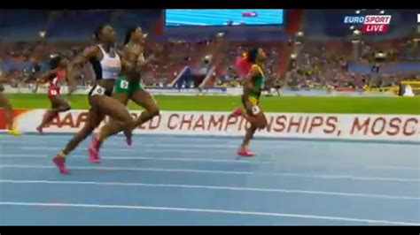 2013 Iaaf World Championships Women 200m Dash Final Felix Goes Down