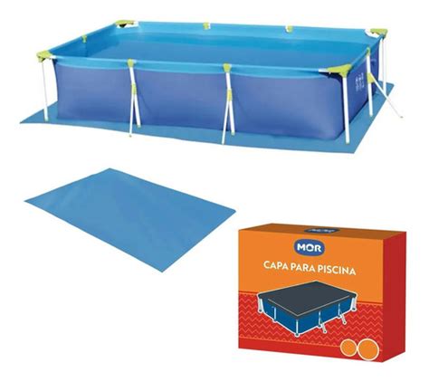 Kit Piscina Retangular Mor Litros Forro Capa Frete Gr Tis