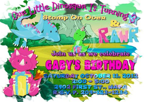 Dinosaur Birthday Invitation Dinosaur Birthday Party Invitation
