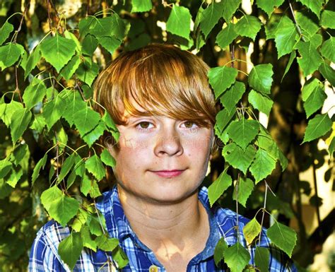 Portrait of a Boy with Blonde Hair Stock Image - Image of portrait ...