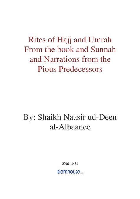 Pdf Rites Of Hajj And Umrah · Rites Of Hajj And