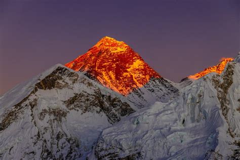 Mountain Everest at Sunset stock photo. Image of achievement - 264729316