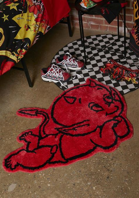 Dolls Kill X Hot Stuff Casper Tufted Devil Rug Red