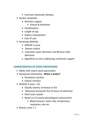 Pancreatitis - enteral vs paraenteral nutrition | PDF