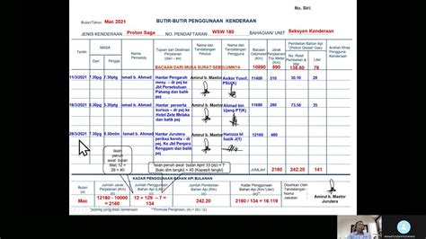 Video 4 Tutorial Pengiraan Buku Log Kenderaan Kerajaan Youtube