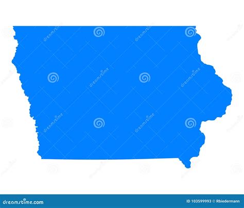 Map Of Iowa Stock Vector Illustration Of Geography 103599993