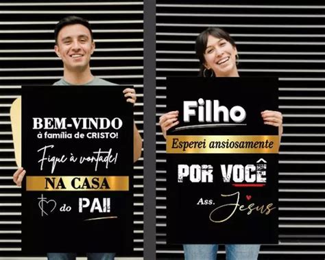 Kit 2 Un Placas Boas Vindas Para Igreja Grupo Jovem 40x60cm