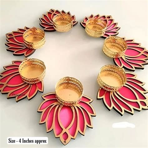 Pink Lotus Inch Mdf Rangoli Set At Rs Set In Ajmer Id