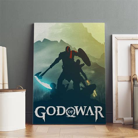 God of War Poster Kratos Wall Art Premium Canvas Print Game - Etsy