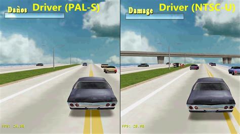 Driver PS1 PAL Vs NTSC Stock Framerate Comparison Extra 1 16