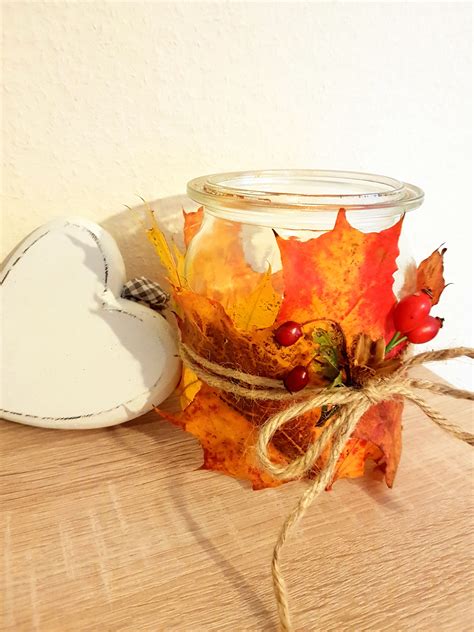 Diy Herbstdeko Herbst Windlicht Einmachglas Weckglas Mit Buten