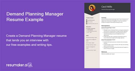 Demand Planning Manager Resume Example For Skills Templates