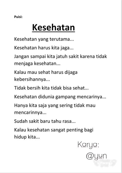 Puisi Tentang Kesehatan 3 Bait Tumbuh Tumbuhan Dan Fungsinya Font Riset