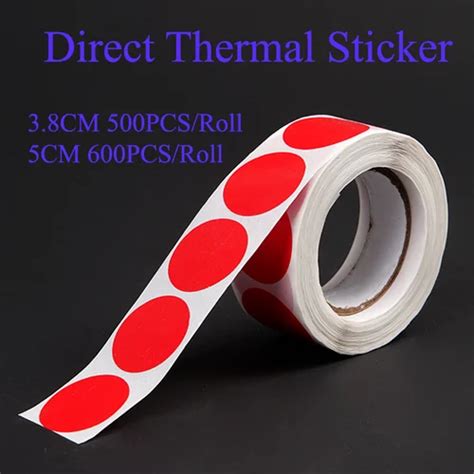 38 Cm 500pcsroll Round Direct Thermal Label Stickers For Thermal Printer Storage Labels At