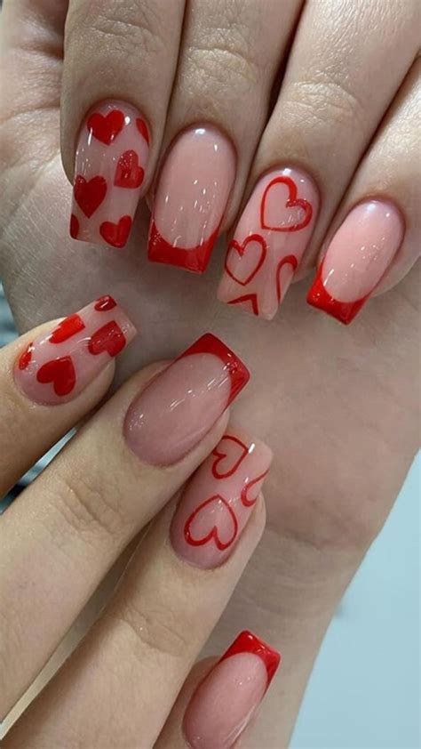 Pcs Valentine S Day Press On Nails Medium Length Valentine S French