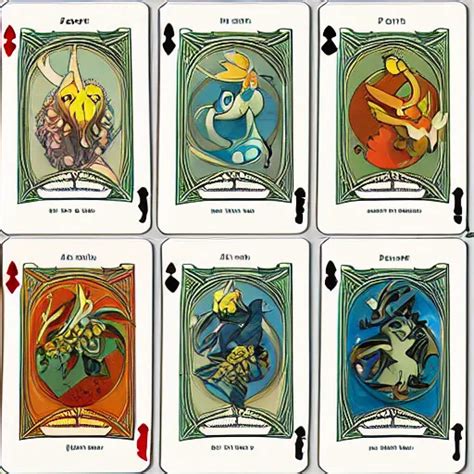 Art Nouveau Pokemon Cards Stable Diffusion Openart