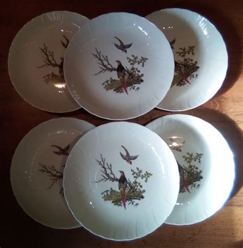 6 ASSIETTES CREUSES En Porcelaine De Limoges L Bernardaud Dessin D Elbe