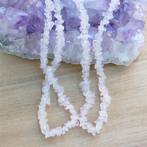 Rose Quartz Chip Necklaces 36inch Earth Inspired Ts