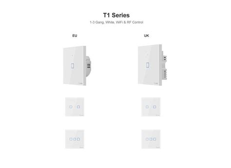 Sonoff T1UK3C TX 3 Gang Inteligente WiFi Wall Light Interruptor 433MHz